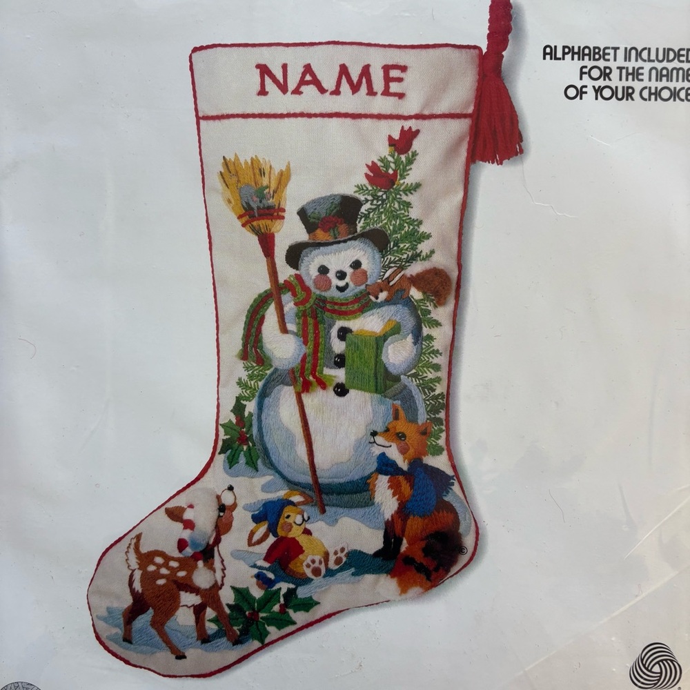 Sunset Stitchery Snowman Stocking Kit - Complete